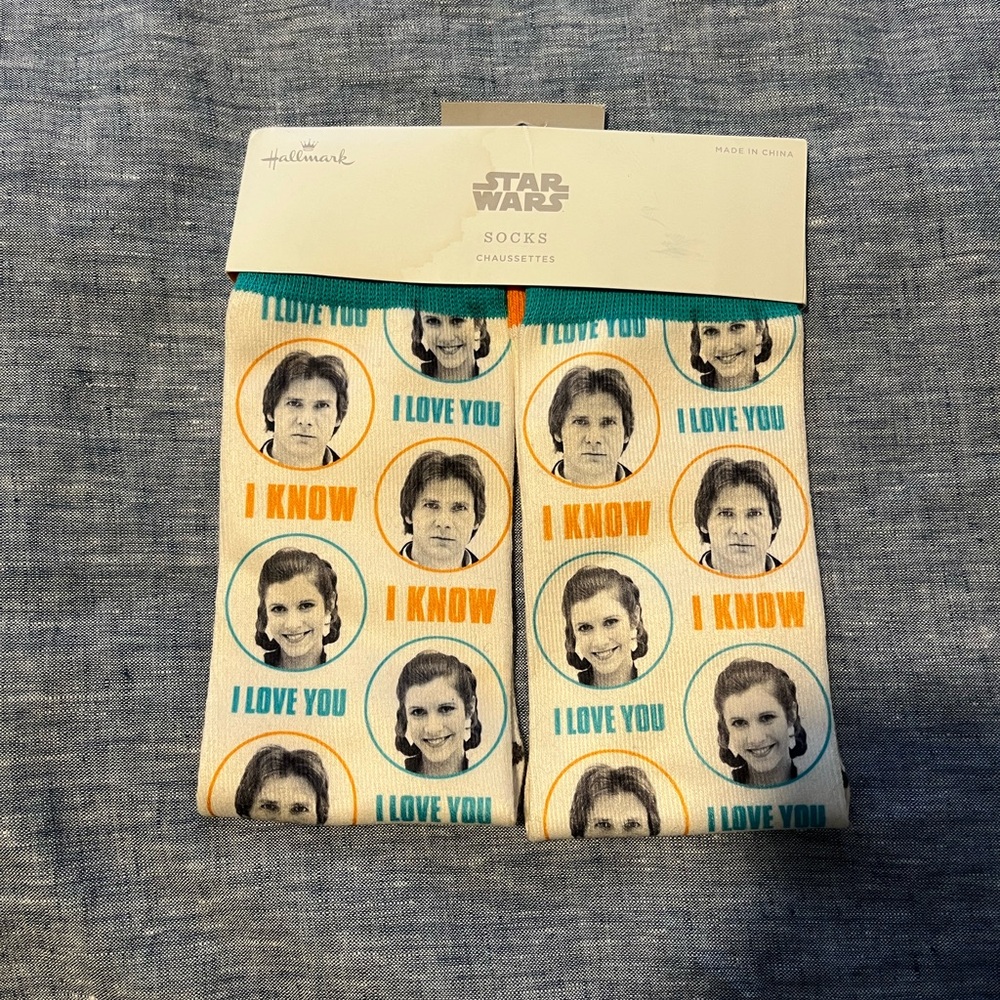 Brand New Han Solo and Princess Leia Star Wars Socks